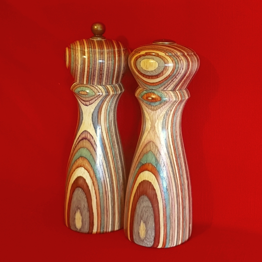 Mr. Dudley Layered Wood S & P shakers